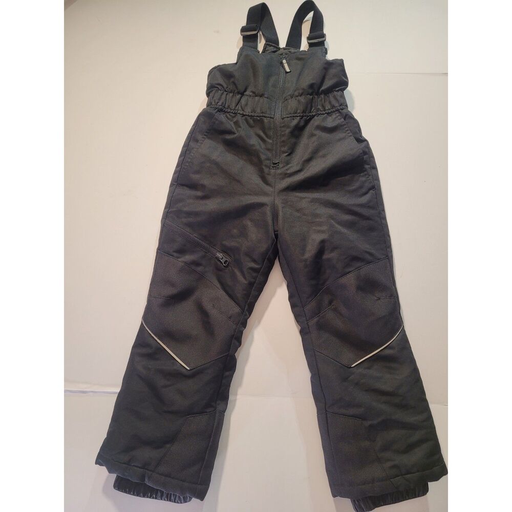 Swiss Tech Kids Black Insulated Snow Bib Overalls Ski Pants Size XS (4-5)